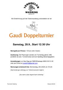 Gaudi Doppelturnier 2024 - Samstag, 28.9.2024